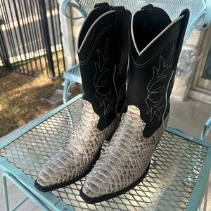Tecovas Black and Gray Heeled Boots